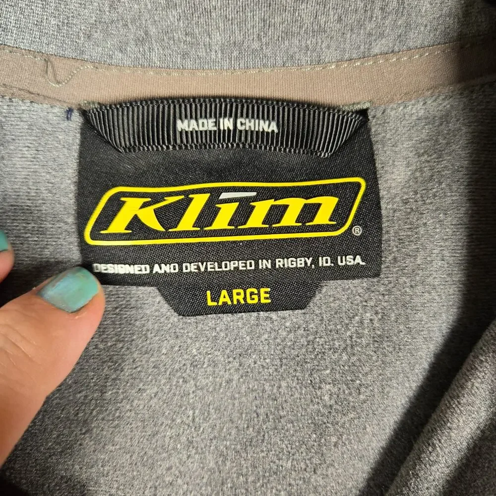 Klim Jacket Masc Large Grey Lightweight Easy Care Motor Biking Hiking Active